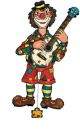 Clown with guitar jumping jack