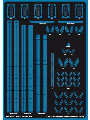 Lasercut detail set for SMS Sachsen
