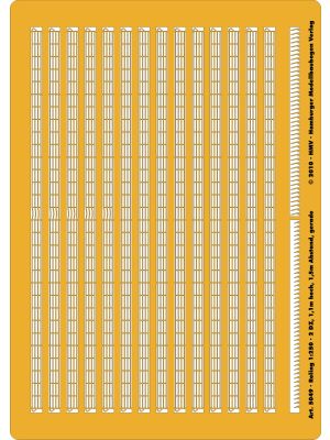 Railing 1/250, 2 middle rails, straight, ocher, 1.1m x 1.5m