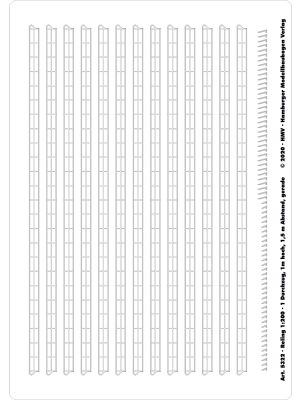 Railing 1/200, 1 middle rail, straight, white, 1m x 1.5m