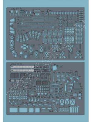 Lasercutset details and railings for IJN Haguro