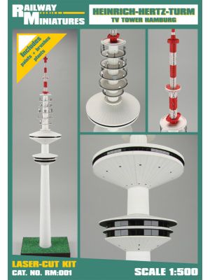 Heinrich-Hertz-Turm TV Tower Hamburg 1/500 Lasercut-Model