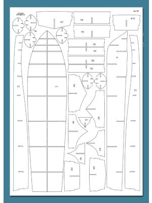 Lasercutset skeleton and details for Komar-Class