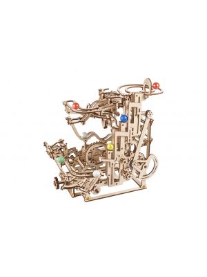 Mechanical Wooden Model Marble Run Tiered Hoist