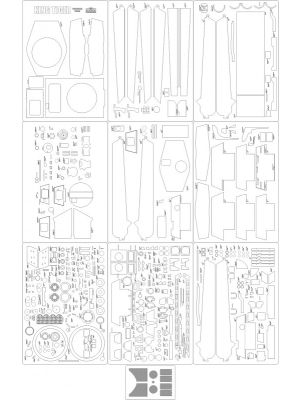 Lasercut Set frames and details for King Tiger production turret