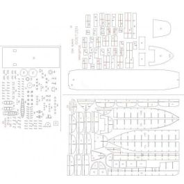 Lasercutset skeleton & details for SMS Goetzen - fentens Papermodels