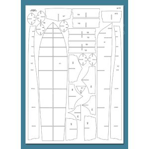 Lasercutset skeleton and details for Komar-Class