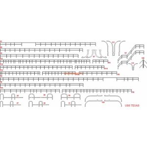 Lasercutset railings for USS Texas