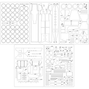 Lasercut Set frames, wheels and details for Sd.Kfz. 8 DB10