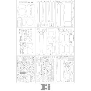 Lasercut Set frames and details for King Tiger production turret