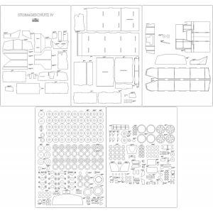 Lasercut Set frames and details for Sturmgeschütz IV