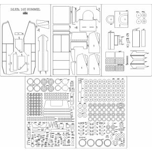 Lasercut Set frames and details for Sd.Kfz. 165 Hummel