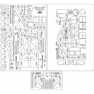 Lasercut Set frames and details for MiG-21 MF 